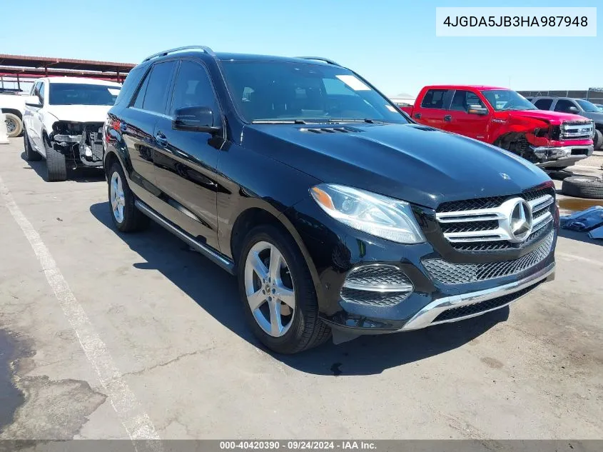 2017 Mercedes-Benz Gle 350 VIN: 4JGDA5JB3HA987948 Lot: 40420390