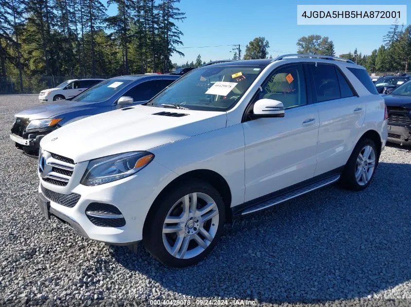 2017 Mercedes-Benz Gle 350 4Matic VIN: 4JGDA5HB5HA872001 Lot: 40429078