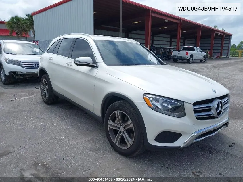 2017 Mercedes-Benz Glc 300 VIN: WDC0G4JB9HF194517 Lot: 40451409