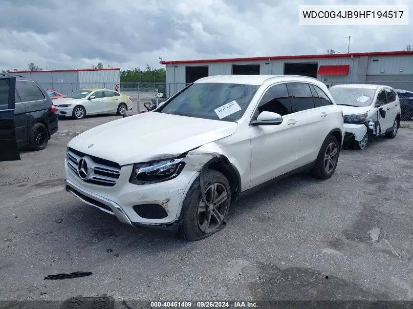 2017 Mercedes-Benz Glc 300 VIN: WDC0G4JB9HF194517 Lot: 40451409