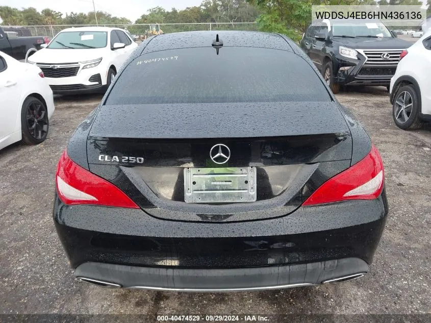 2017 Mercedes-Benz Cla 250 VIN: WDDSJ4EB6HN436136 Lot: 40474529