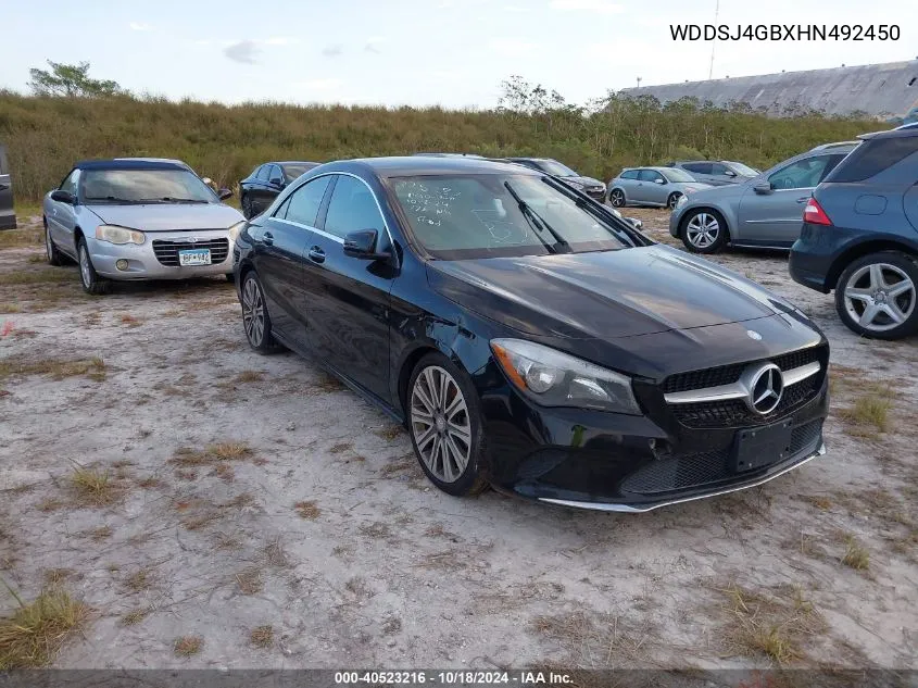 2017 Mercedes-Benz Cla 250 4Matic VIN: WDDSJ4GBXHN492450 Lot: 40523216