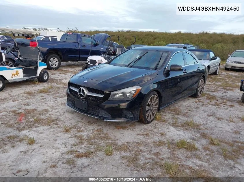 2017 Mercedes-Benz Cla 250 4Matic VIN: WDDSJ4GBXHN492450 Lot: 40523216