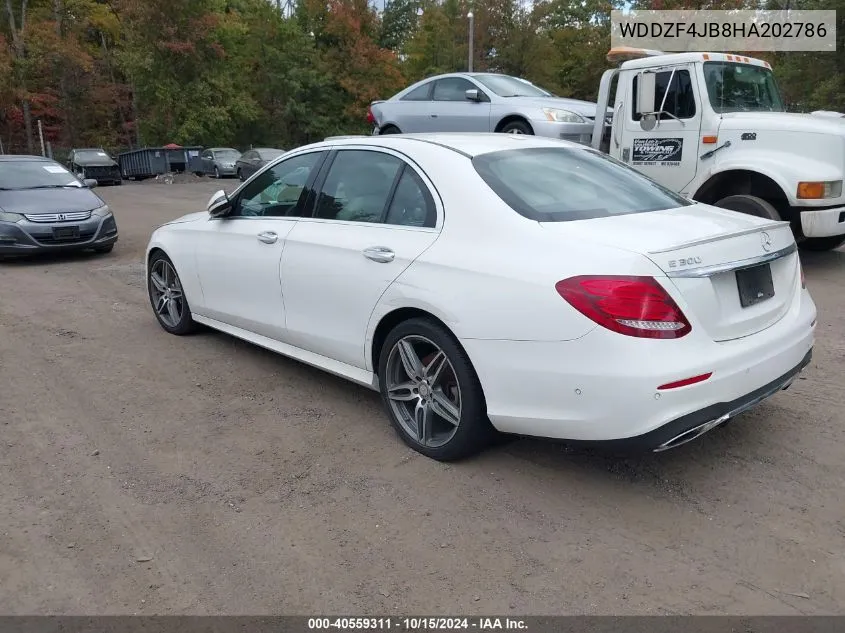 2017 Mercedes-Benz E 300 VIN: WDDZF4JB8HA202786 Lot: 40559311