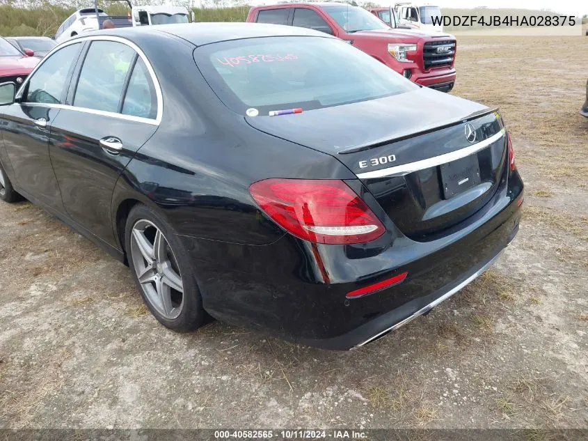 2017 Mercedes-Benz E 300 VIN: WDDZF4JB4HA028375 Lot: 40582565