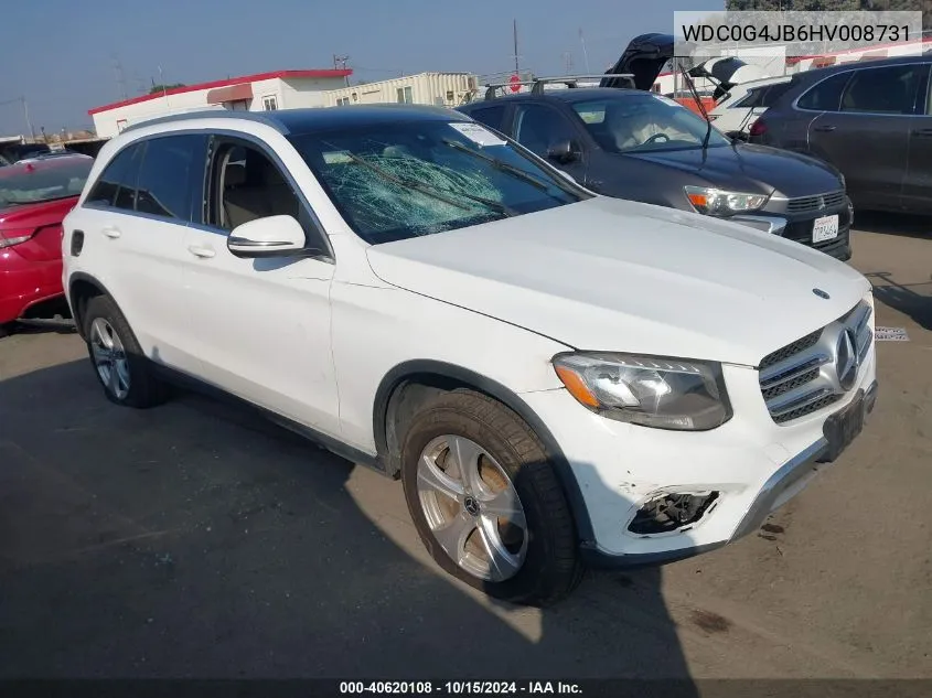 2017 Mercedes-Benz Glc 300 VIN: WDC0G4JB6HV008731 Lot: 40620108