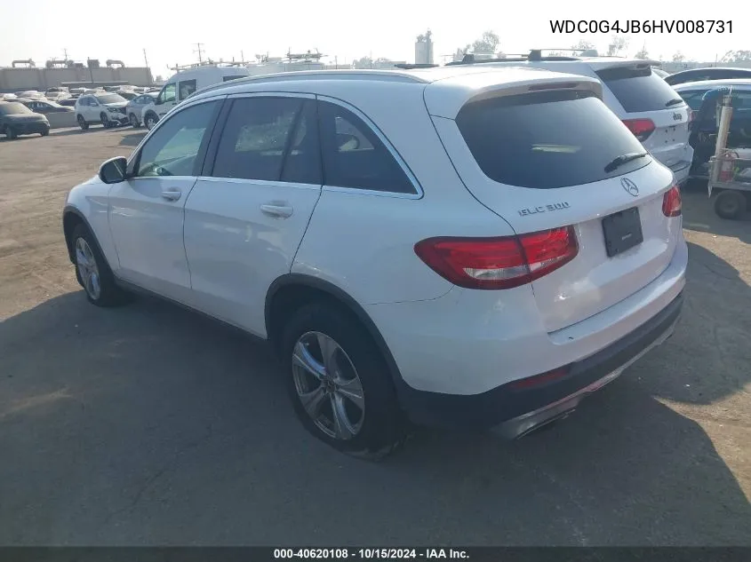 2017 Mercedes-Benz Glc 300 VIN: WDC0G4JB6HV008731 Lot: 40620108