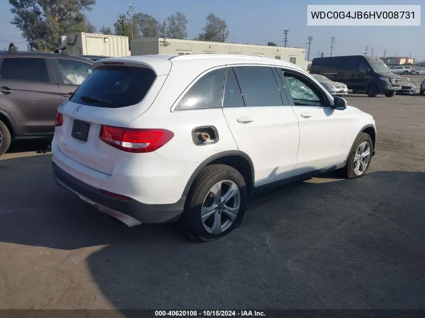 2017 Mercedes-Benz Glc 300 VIN: WDC0G4JB6HV008731 Lot: 40620108