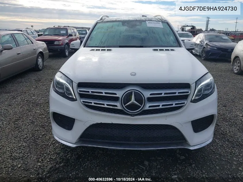 2017 Mercedes-Benz Gls 550 4Matic VIN: 4JGDF7DE9HA924730 Lot: 40632596