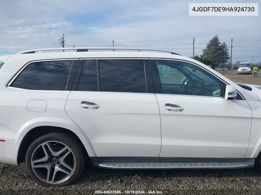 2017 Mercedes-Benz Gls 550 4Matic VIN: 4JGDF7DE9HA924730 Lot: 40632596