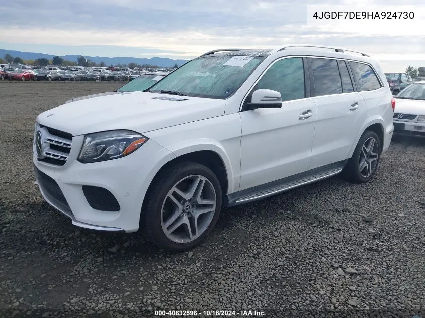 2017 Mercedes-Benz Gls 550 4Matic VIN: 4JGDF7DE9HA924730 Lot: 40632596