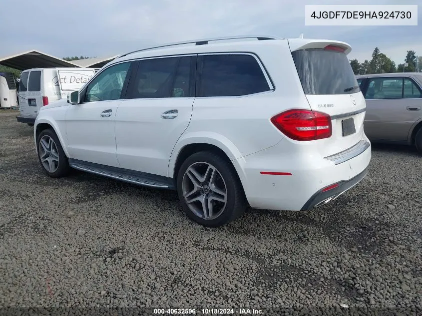 2017 Mercedes-Benz Gls 550 4Matic VIN: 4JGDF7DE9HA924730 Lot: 40632596