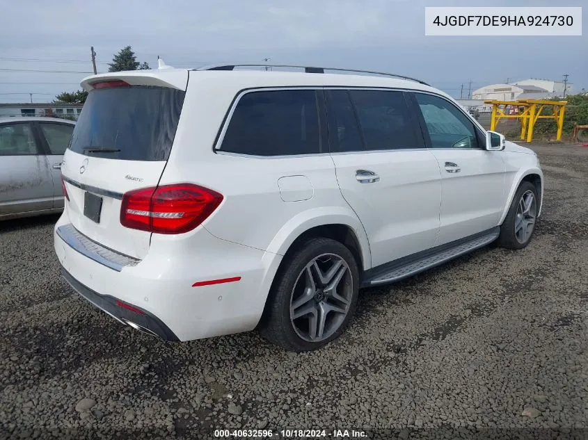 2017 Mercedes-Benz Gls 550 4Matic VIN: 4JGDF7DE9HA924730 Lot: 40632596