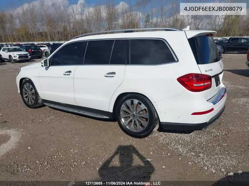 2018 Mercedes-Benz Gls 450 4Matic VIN: 4JGDF6EEXJB008079 Lot: 12113685