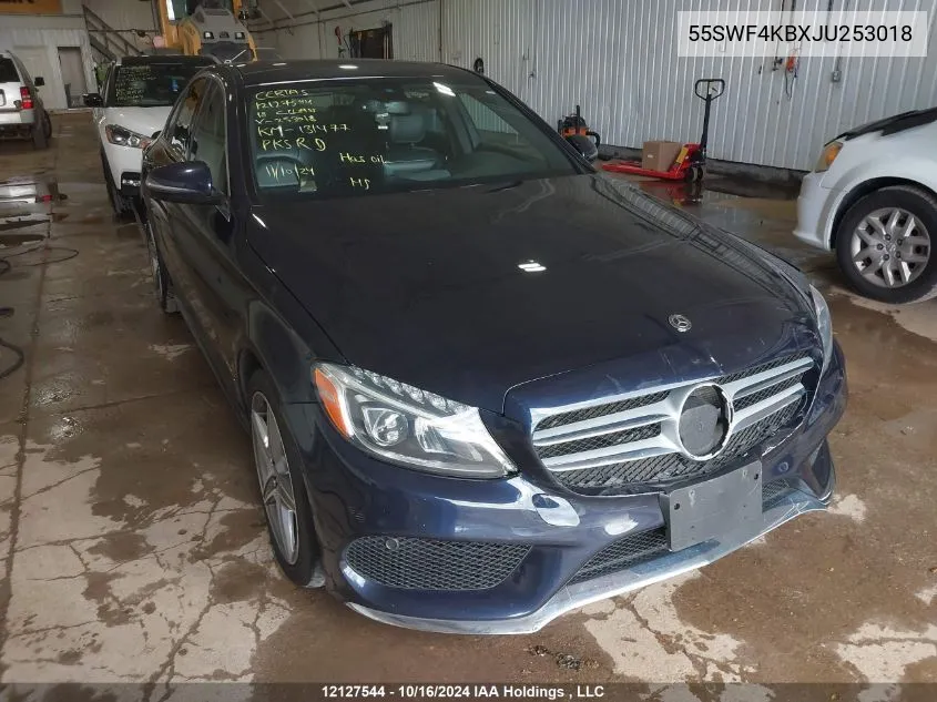 2018 Mercedes-Benz C 300 VIN: 55SWF4KBXJU253018 Lot: 12127544