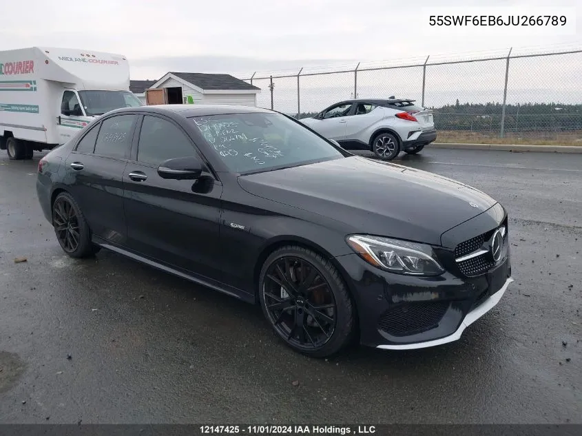 2018 Mercedes-Benz C 43 4Mati Amg VIN: 55SWF6EB6JU266789 Lot: 12147425