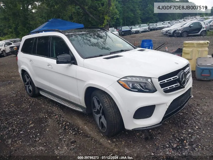 2018 Mercedes-Benz Gls 550 4Matic VIN: 4JGDF7DE8JB007519 Lot: 39798273