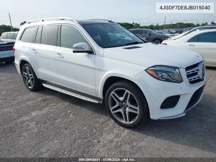 2018 Mercedes-Benz Gls 550 4Matic VIN: 4JGDF7DE8JB015040 Lot: 39808851