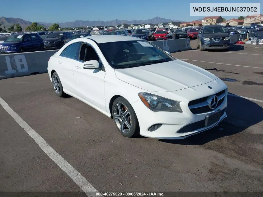 2018 Mercedes-Benz Cla 250 VIN: WDDSJ4EB0JN637052 Lot: 40275520