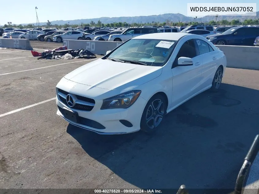 2018 Mercedes-Benz Cla 250 VIN: WDDSJ4EB0JN637052 Lot: 40275520