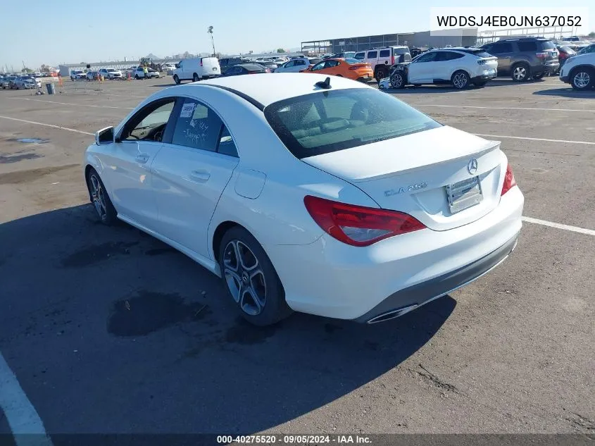 2018 Mercedes-Benz Cla 250 VIN: WDDSJ4EB0JN637052 Lot: 40275520