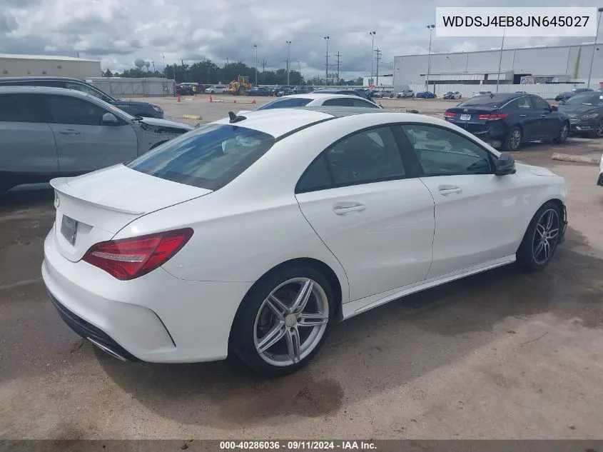 2018 Mercedes-Benz Cla 250 VIN: WDDSJ4EB8JN645027 Lot: 40286036