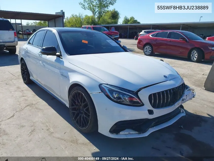 2018 Mercedes-Benz Amg C 63 S VIN: 55SWF8HB3JU238889 Lot: 40450149