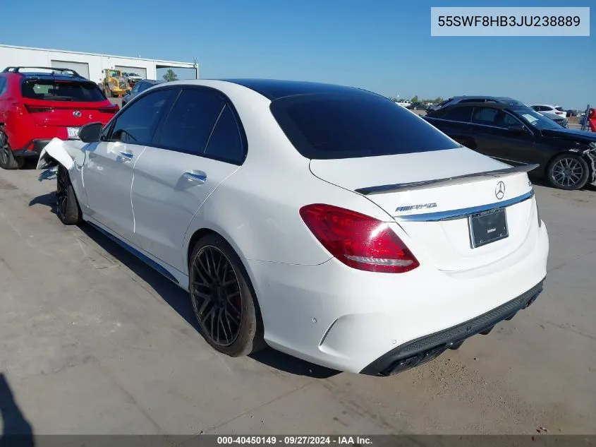 2018 Mercedes-Benz Amg C 63 S VIN: 55SWF8HB3JU238889 Lot: 40450149