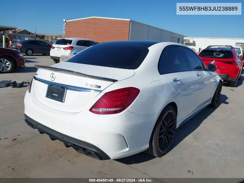 2018 Mercedes-Benz Amg C 63 S VIN: 55SWF8HB3JU238889 Lot: 40450149