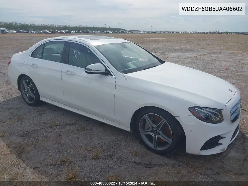 2018 Mercedes-Benz E 400 4Matic VIN: WDDZF6GB5JA406602 Lot: 40558022