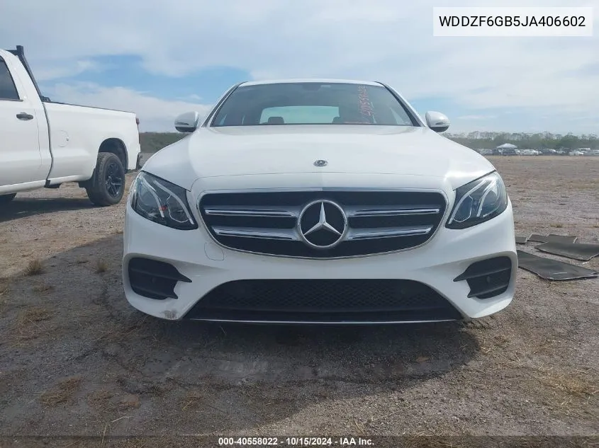 2018 Mercedes-Benz E 400 4Matic VIN: WDDZF6GB5JA406602 Lot: 40558022