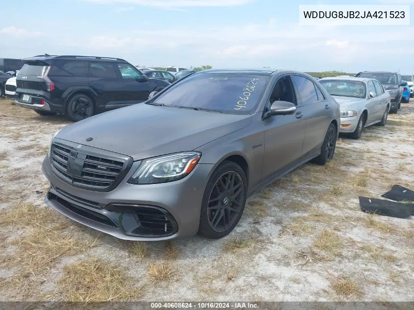 2018 Mercedes-Benz Amg S 63 4Matic VIN: WDDUG8JB2JA421523 Lot: 40608624