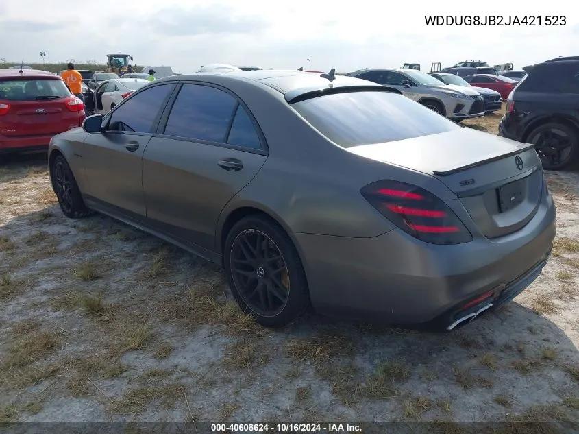 2018 Mercedes-Benz Amg S 63 4Matic VIN: WDDUG8JB2JA421523 Lot: 40608624