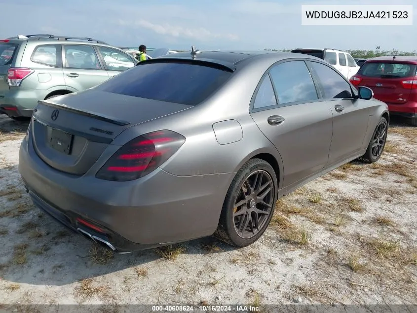 2018 Mercedes-Benz Amg S 63 4Matic VIN: WDDUG8JB2JA421523 Lot: 40608624