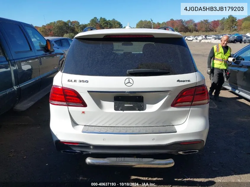 2018 Mercedes-Benz Gle 350 4Matic VIN: 4JGDA5HB3JB179203 Lot: 40637193