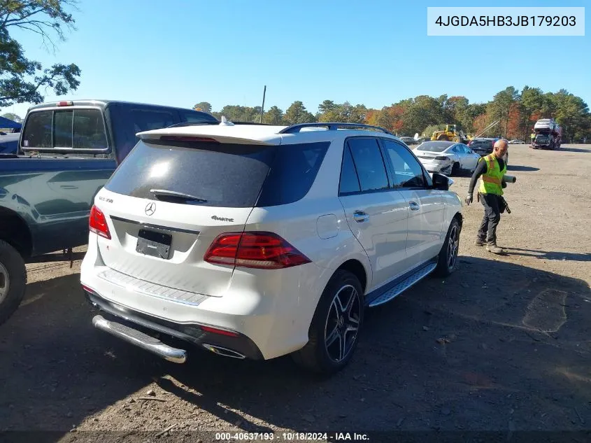 2018 Mercedes-Benz Gle 350 4Matic VIN: 4JGDA5HB3JB179203 Lot: 40637193