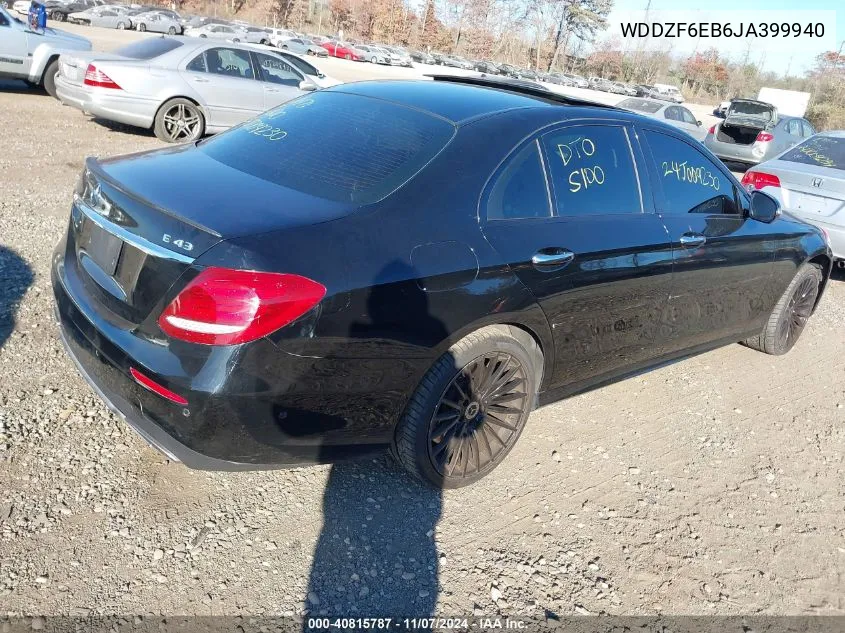 2018 Mercedes-Benz Amg E 43 4Matic VIN: WDDZF6EB6JA399940 Lot: 40815787