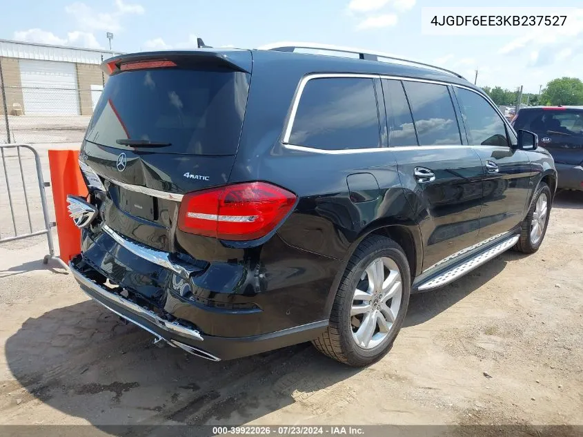 2019 Mercedes-Benz Gls 450 4Matic VIN: 4JGDF6EE3KB237527 Lot: 39922026