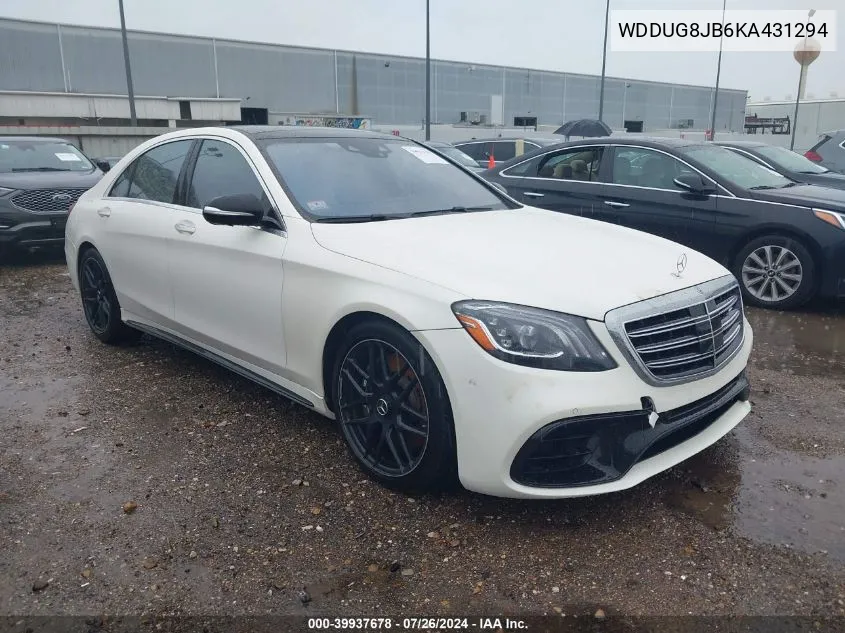 2019 Mercedes-Benz Amg S 63 63 Amg 4Matic VIN: WDDUG8JB6KA431294 Lot: 39937678