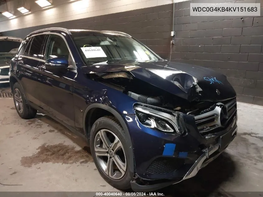 2019 Mercedes-Benz Glc 300 4Matic VIN: WDC0G4KB4KV151683 Lot: 40040640