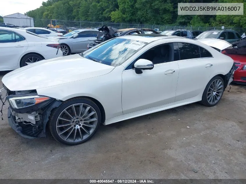 2019 Mercedes-Benz Cls 450 4Matic VIN: WDD2J5KB9KA016007 Lot: 40045547