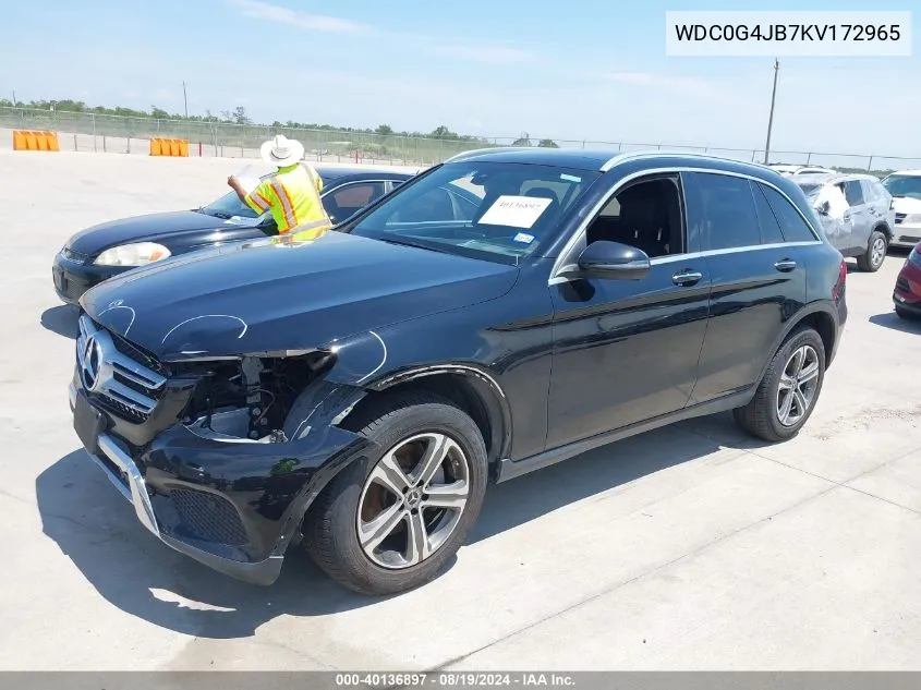 2019 Mercedes-Benz Glc 300 VIN: WDC0G4JB7KV172965 Lot: 40136897