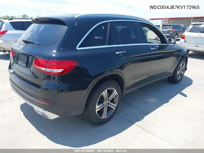 2019 Mercedes-Benz Glc 300 VIN: WDC0G4JB7KV172965 Lot: 40136897