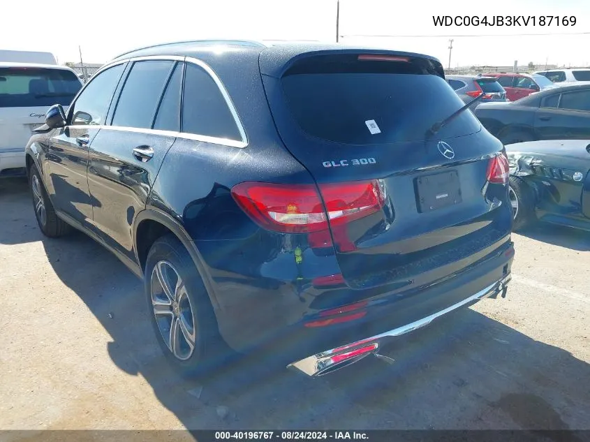 2019 Mercedes-Benz Glc 300 VIN: WDC0G4JB3KV187169 Lot: 40196767