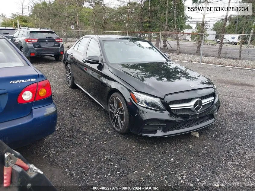 2019 Mercedes-Benz Amg C 43 4Matic VIN: 55SWF6EB3KU288234 Lot: 40227975