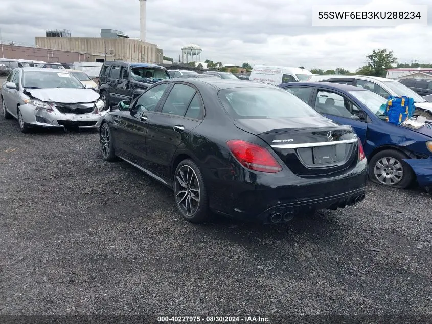 2019 Mercedes-Benz Amg C 43 4Matic VIN: 55SWF6EB3KU288234 Lot: 40227975