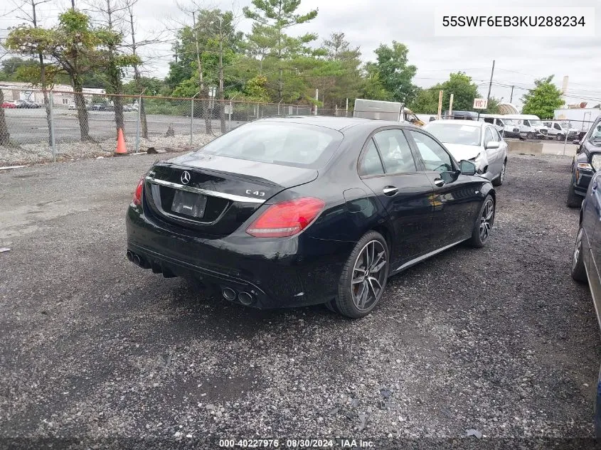 2019 Mercedes-Benz Amg C 43 4Matic VIN: 55SWF6EB3KU288234 Lot: 40227975