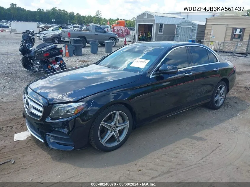 2019 Mercedes-Benz E 300 VIN: WDDZF4JB3KA561437 Lot: 40248870