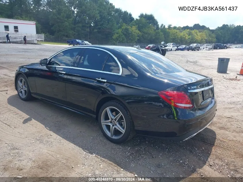 2019 Mercedes-Benz E 300 VIN: WDDZF4JB3KA561437 Lot: 40248870