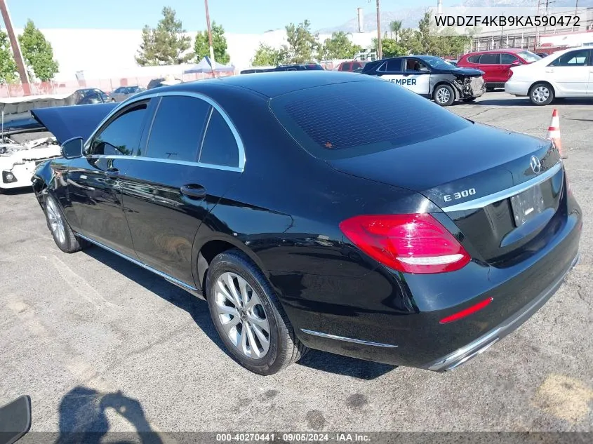 2019 Mercedes-Benz E 300 4Matic VIN: WDDZF4KB9KA590472 Lot: 40270441